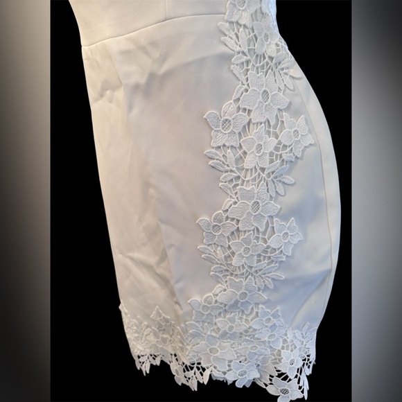 🔥🔥NWT $268 BCBGMAXAZRIA Square Neck Lace Applique Mini Dress Size US 2 - Picture 7 of 11